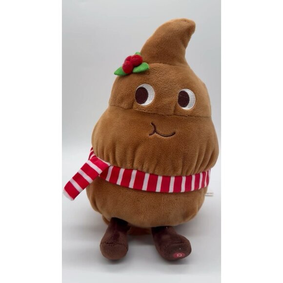 Miniso Animated Christmas Poop Plush 11” Wiggles & Sings w Tags - Picture 2 of 7